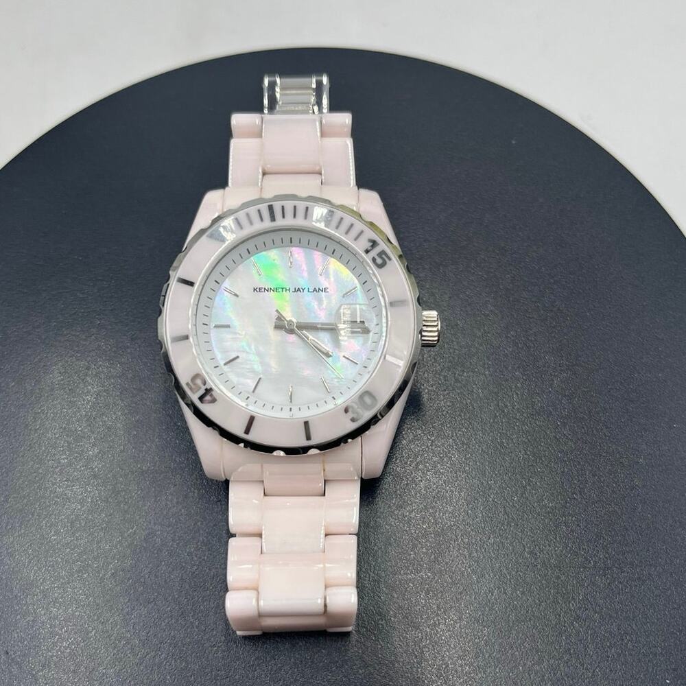 Kenneth Jay lane Vintage Pale Pink Ceramic 3000 series Womens Wrist Watch‎